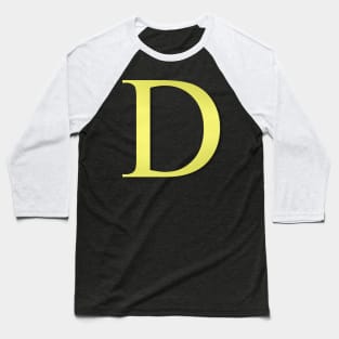 The Letter D in Shadowed Gold Baseball T-Shirt